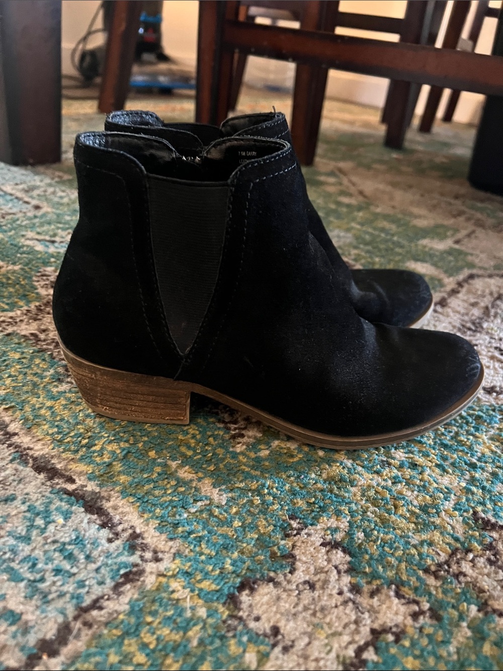 Kensie Black Suede Chelsea Ankle Boots